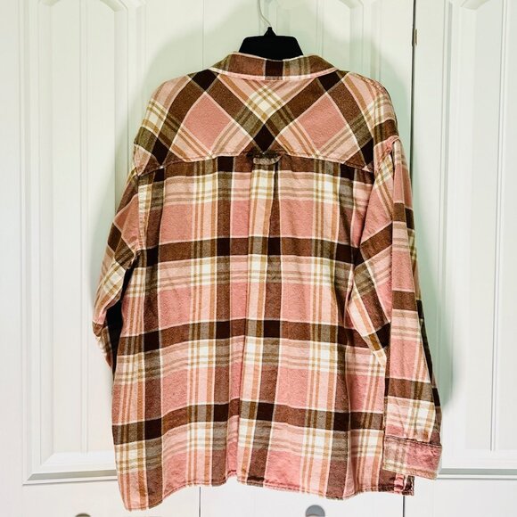 Set of 3: Pretty Pink Oversized Flannel Shirts (XL) Excellent Condition - Picture 7 of 7
